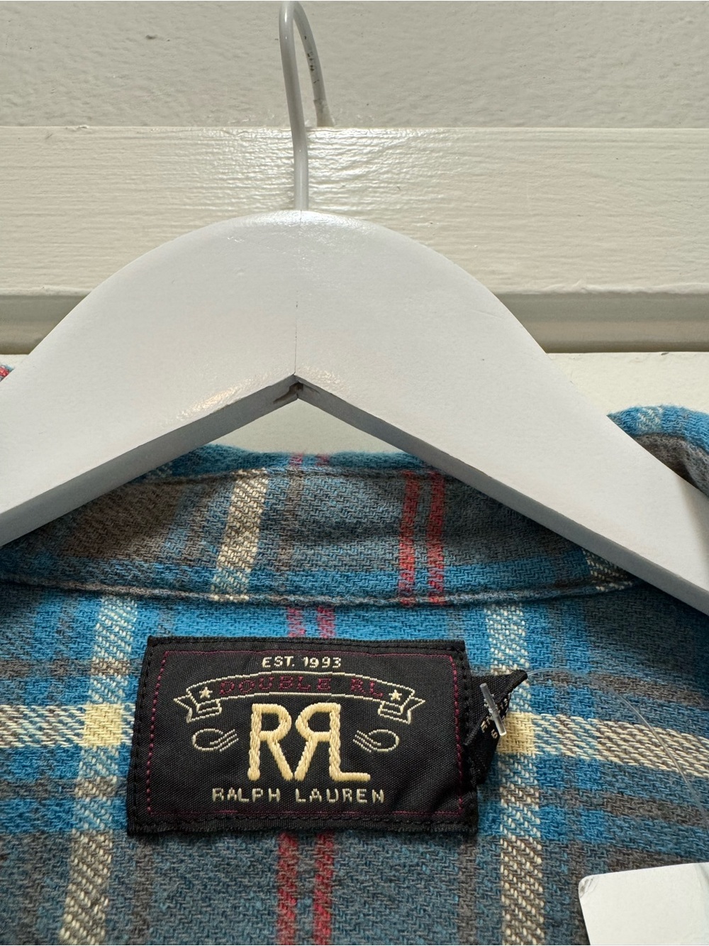 Vintage Ralph Lauren Double RL RRL Blue Flannel Shirt - Picture 4 of 12